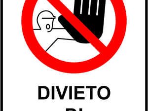 Vsafety Cartello 'Vietato L'Accesso' (No Exit) Autoadesivo, 150x200 Mm, Conforme EN ISO 7010, Per Sicurezza Sul Lavoro